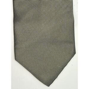 Vintage Brooks Silk Tie Ivory Black Men Necktie USA 59"